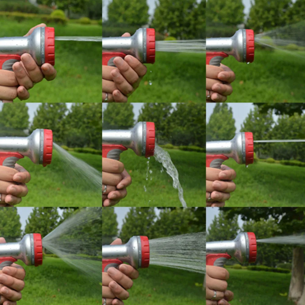 

Metal High Pressure Water Gun Car Washer Cleaning Adjust 9 Mode Nozzle Garden Hose Water Gun Sprinkler Vegetable Garden Watering