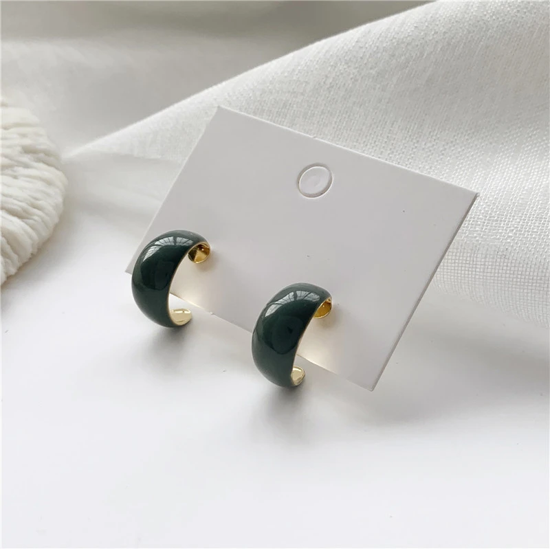 Винтажные полукруглые серьги в форме буквы C корейские Круглые Подвесные круглый