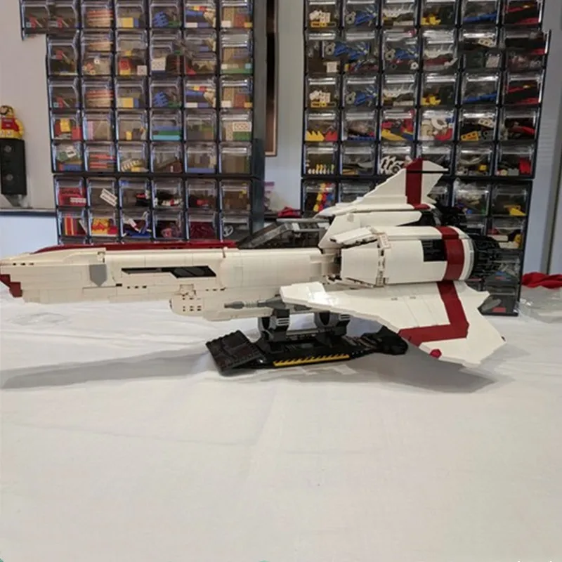 Новая модель lepining MOC-9424 Star Plane The Battlestar Galactica Wars MOC Colonial Viper MKII Fit Technic Building Block Bricks Kid Toy