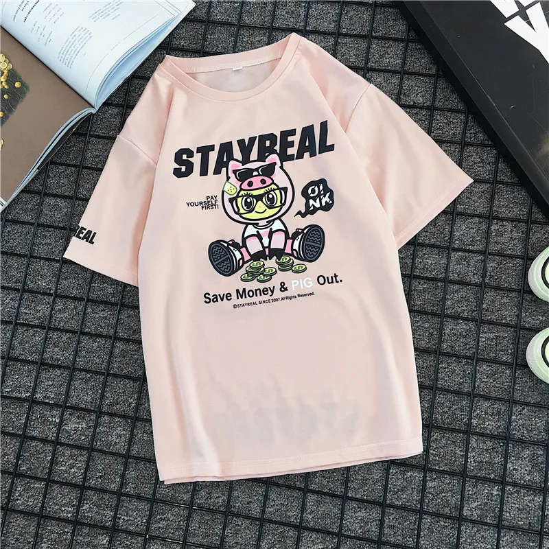 TiLeewon New Arrival Summer Two Piece Set Casual Women Sets Clothes Cartoon Tshirt + Long Trousers Students Sports Matching | Женская