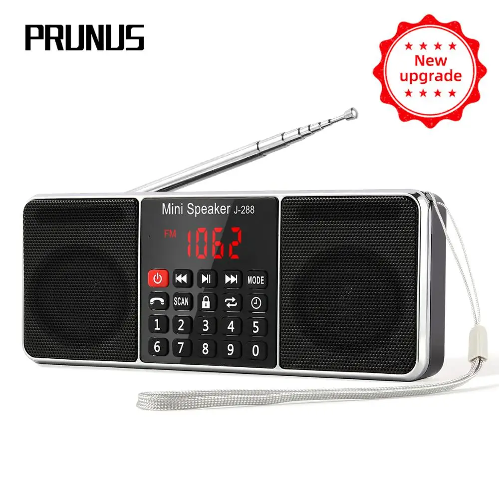 Портативный Перезаряжаемый радиоприемник PRUNUS J288 AM FM стереоприемник Bluetooth