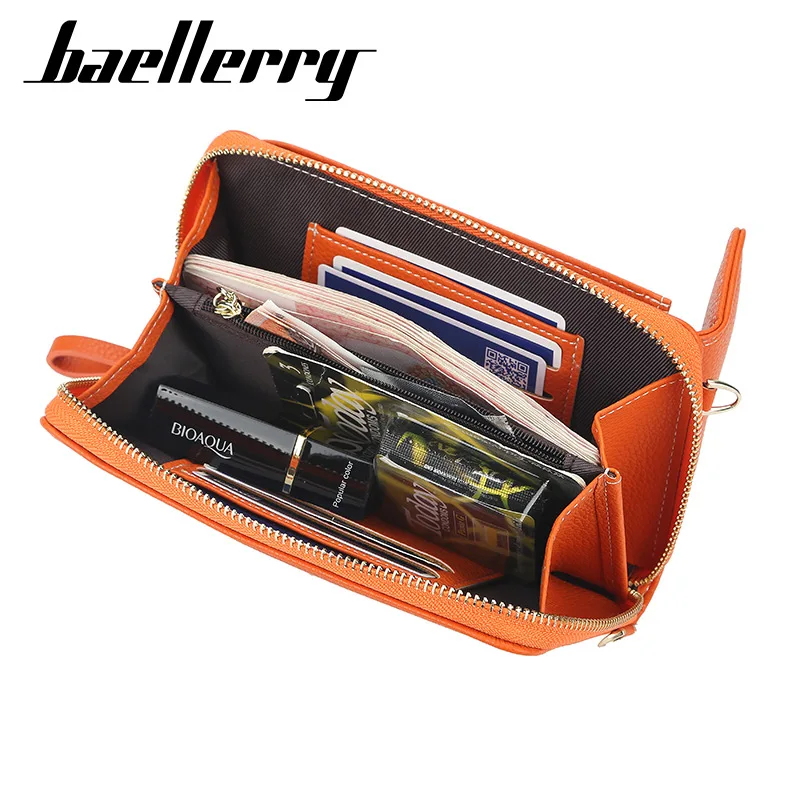 Женский кошелек Baellerry кожаная сумка мессенджер цвета личи дамская на плечо