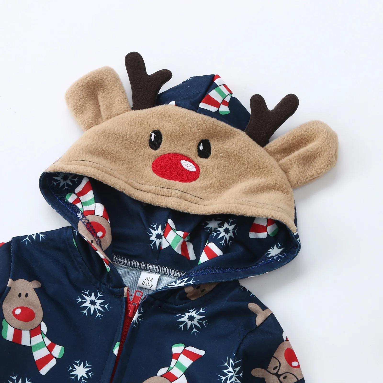Рождественский Семейный комплект одежды комбинезон с капюшоном и оленем для