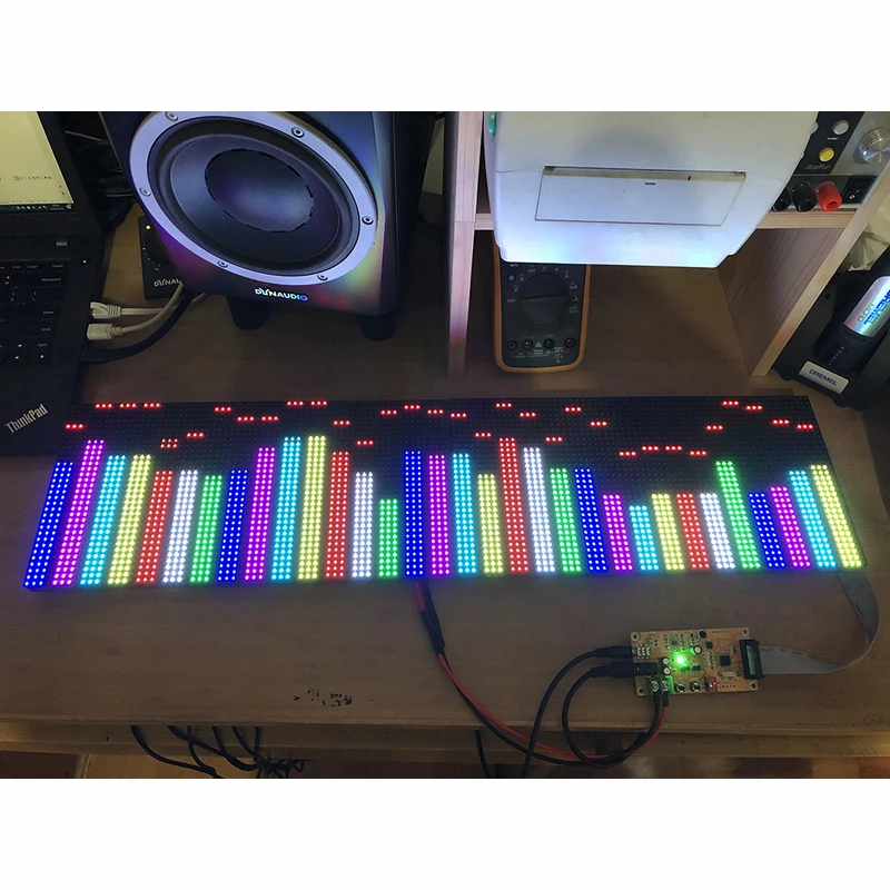 Full Color RGB Music Audio Spectrum Display Screen KTV Stage LED Rhythm Light 64 Mode Level Indicator VU Meter DIY | Электроника