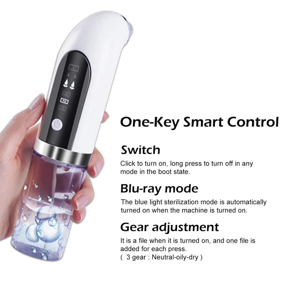 

Electric Small Bubble Blackhead Remover USB Rechargeable Water Cycle Pore Acne Pimple Removal Vacuum Suction Facial Cleaner Tool