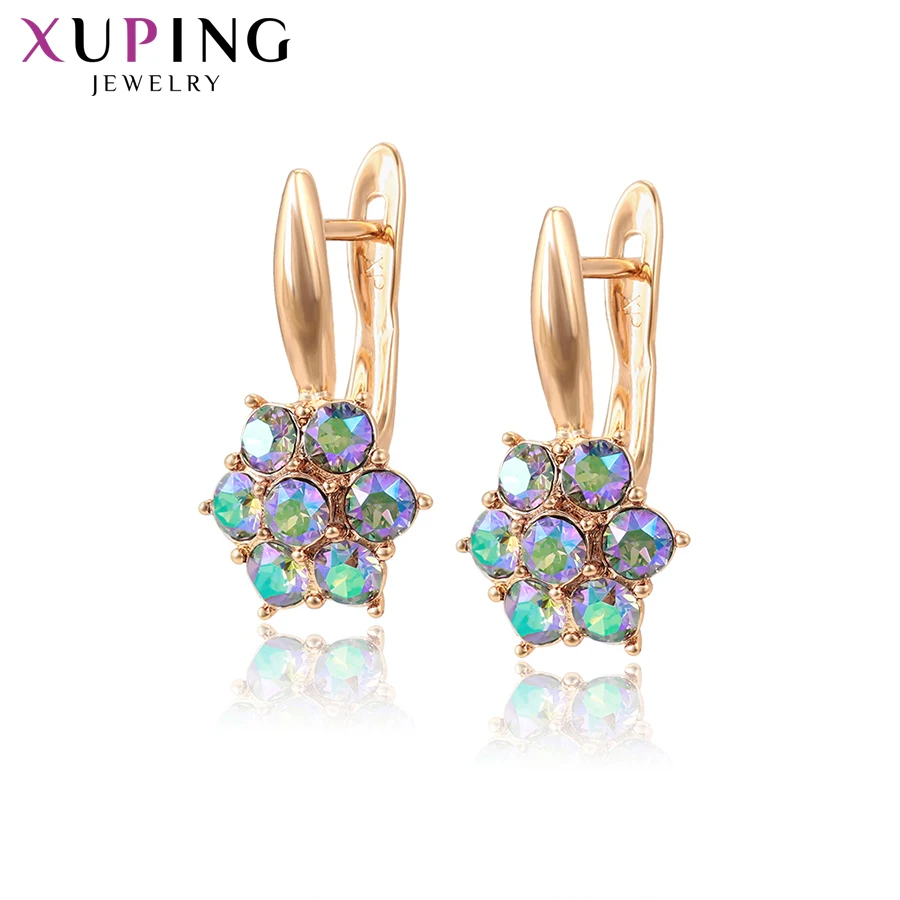 Xuping ювелирное изделие в форме цветка серьги кольца кристаллы элегантный OL Стиль
