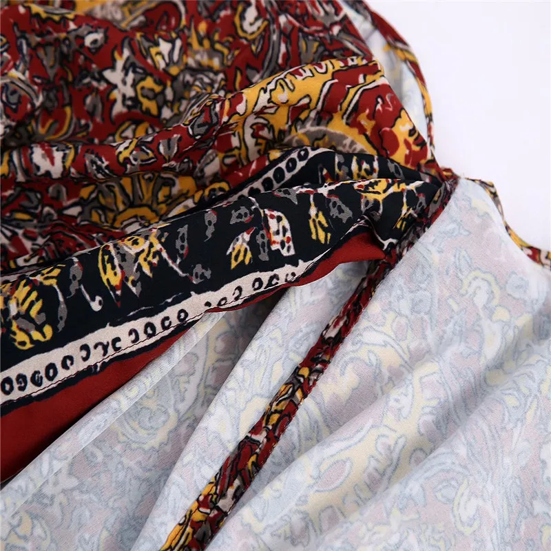 

Summer Za Skirt Women Vintage High Waist Print Sarong Skirts Fashion Applique Waist Side Pareo Tie Sexy Woman Skirts