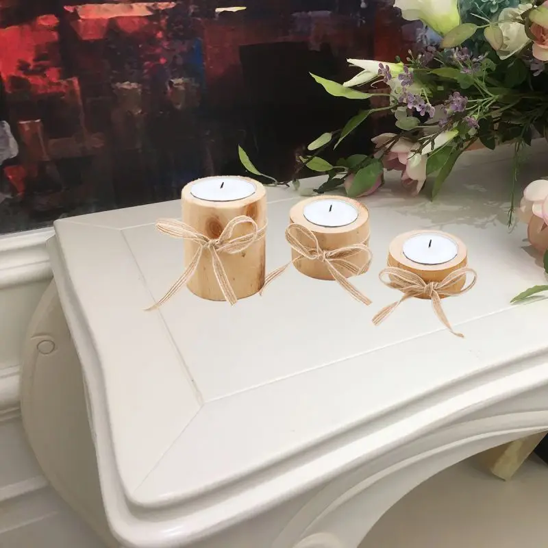 Деревянный подсвечник винтажный деревянный столб дизайнерские свечи держатель