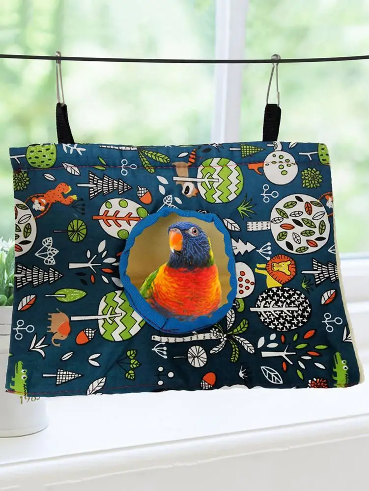 

Hot Selling Pet Bird Parrot Parakeet Budgie Warm Hammock Cage Hut Tent Bed Hanging Cave Soft Bird Nest House Shed with Holes