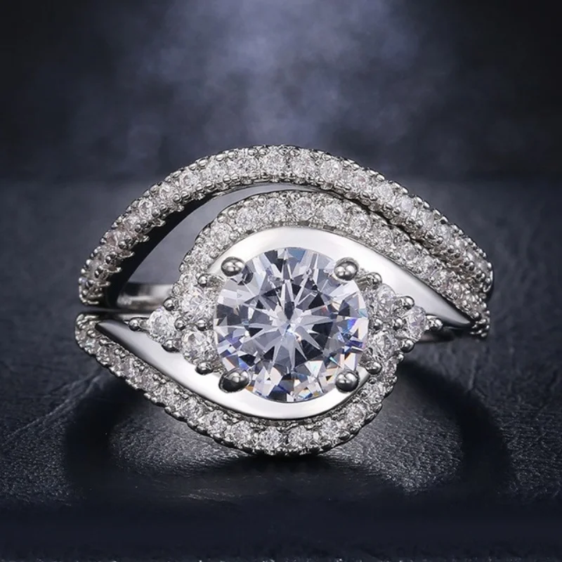 Великолепные Свадебные Кольца для женщин CAOSHI 2 шт./компл. высококачественные