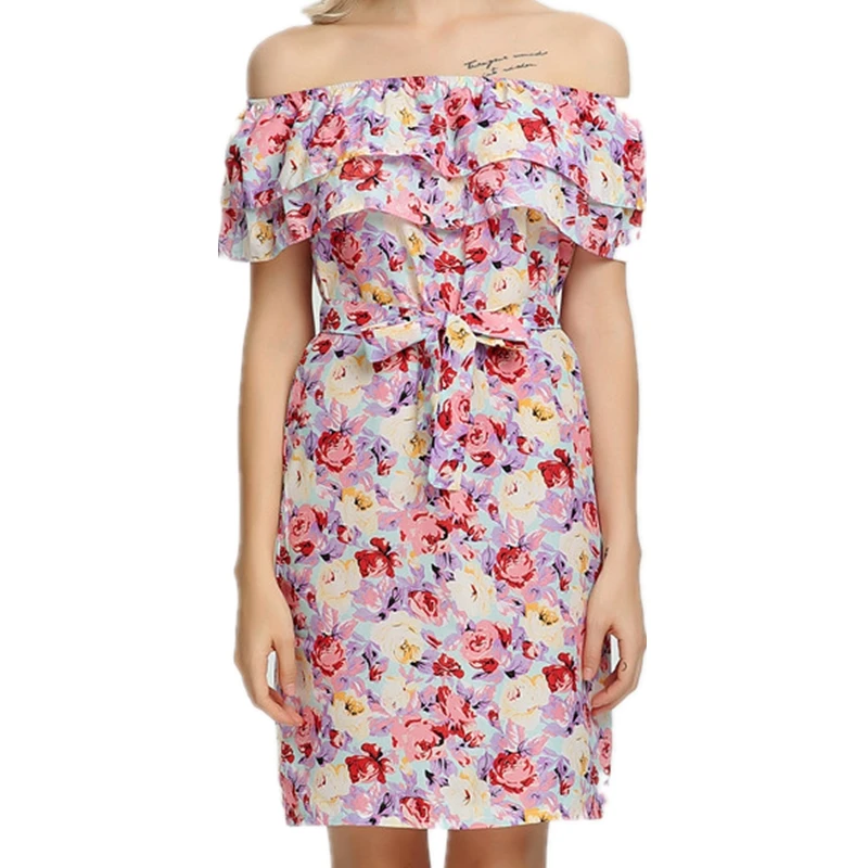 2019 летнее сексуальное шифоновое женское платье повседневные полосатые с принтом