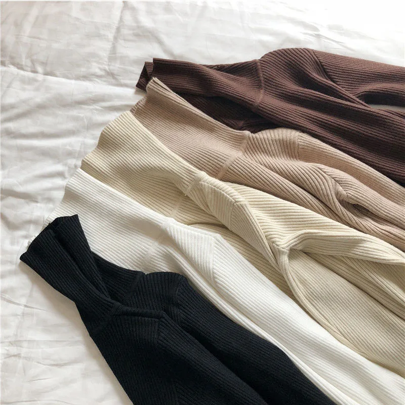 

Autumn And Winter Tops Female 2020 Knitted Sweater Warm Slim Fit Inner High Neck Long Sleeved Bottoming Pullover Sweaters Women