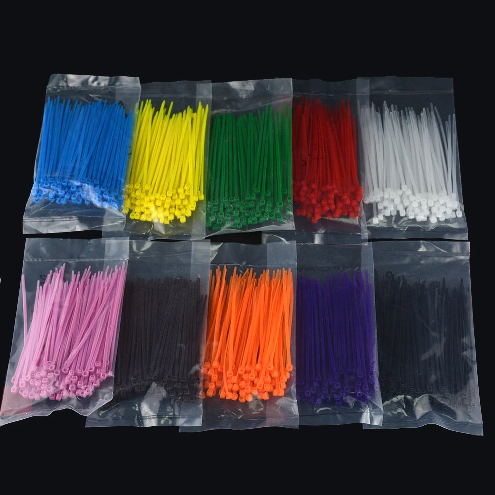 Самоблокирующиеся Нейлоновые кабельные стяжки 100 шт./пакет 3x100 для кабелей