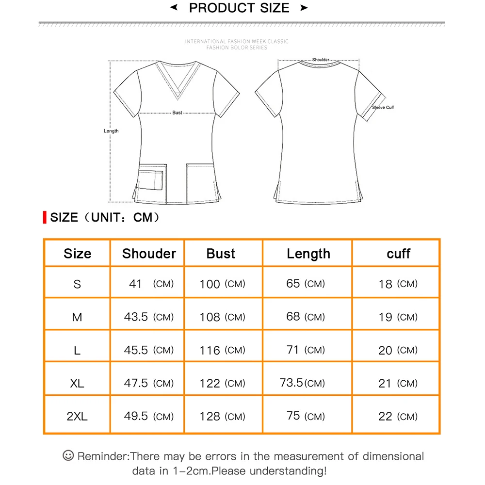 

Short-sleeved Health services tops Beauty salon Work uniforms working shirt Scrubs tops summer pet scrubs costume women clothes