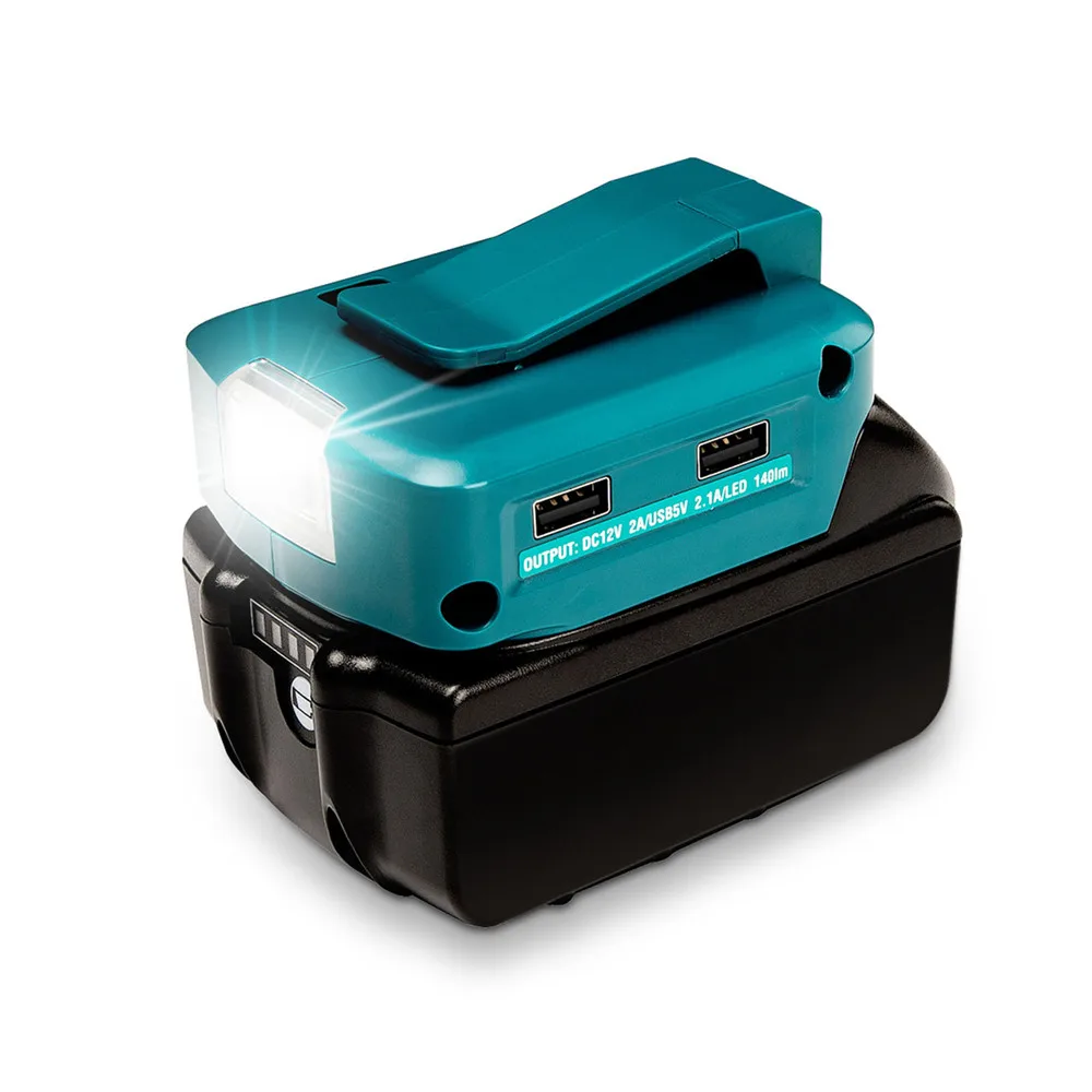 

Dual USB Port Battery Converter for Makita 14.4V /18V Li-ion Battery Outdoor Flashlight Accessories With 200LM LED Light