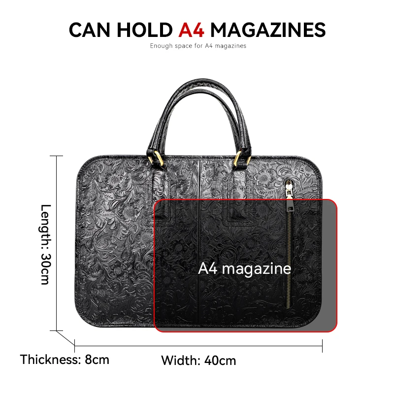 Fashion Cowskin Men's Business Bag Handmade Genuine Leather 13.5'' Laptop Male Briefcase Messenger For Document A4