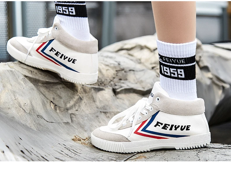 Feiyue/зимняя парусиновая обувь; коллекция 8189 года; Мужская и женская обувь; вулканизированные кеды; хлопковая обувь; рыцарские туфли на плоской подошве с высоким берцем; 3 цвета;