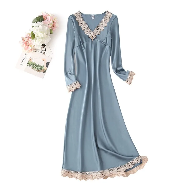 Весенние новые летние женское платье для сна атласные пижамы из искусственного