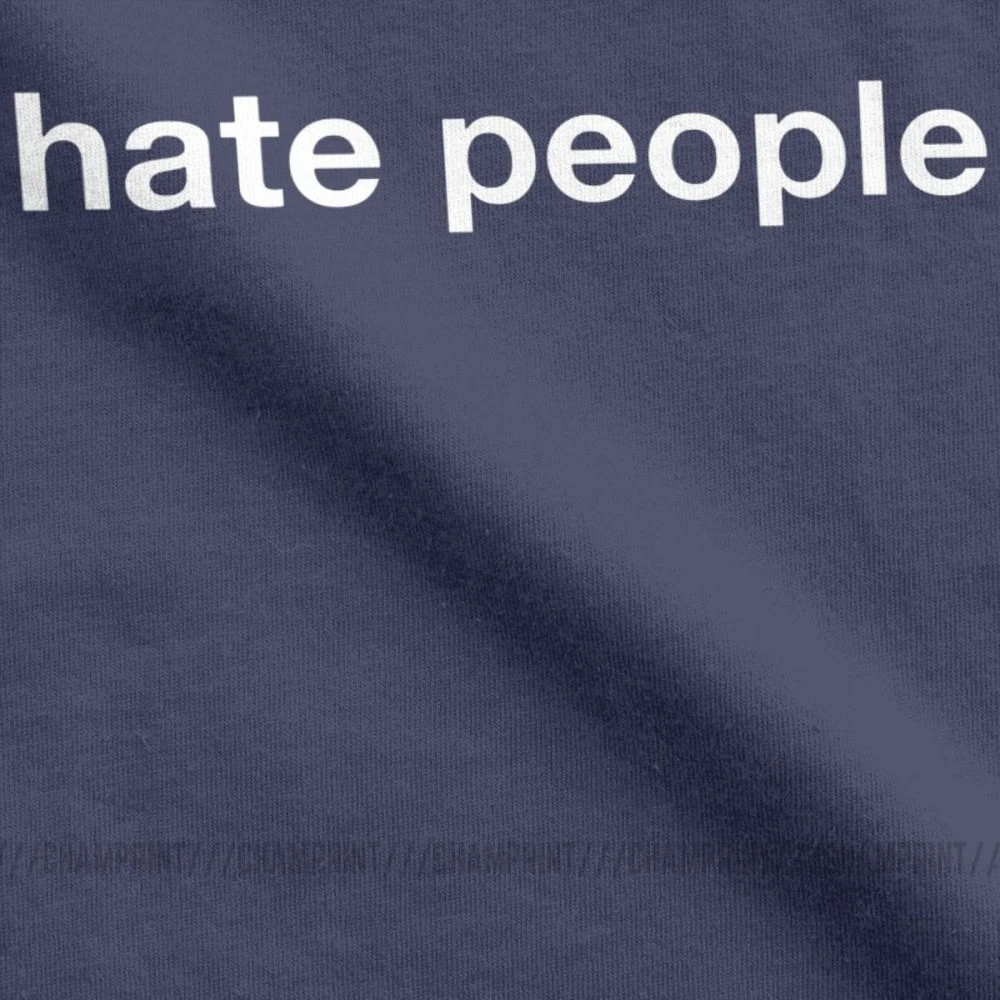 Мужские футболки с надписью I Hate People топы Классические хлопковые | Мужская одежда