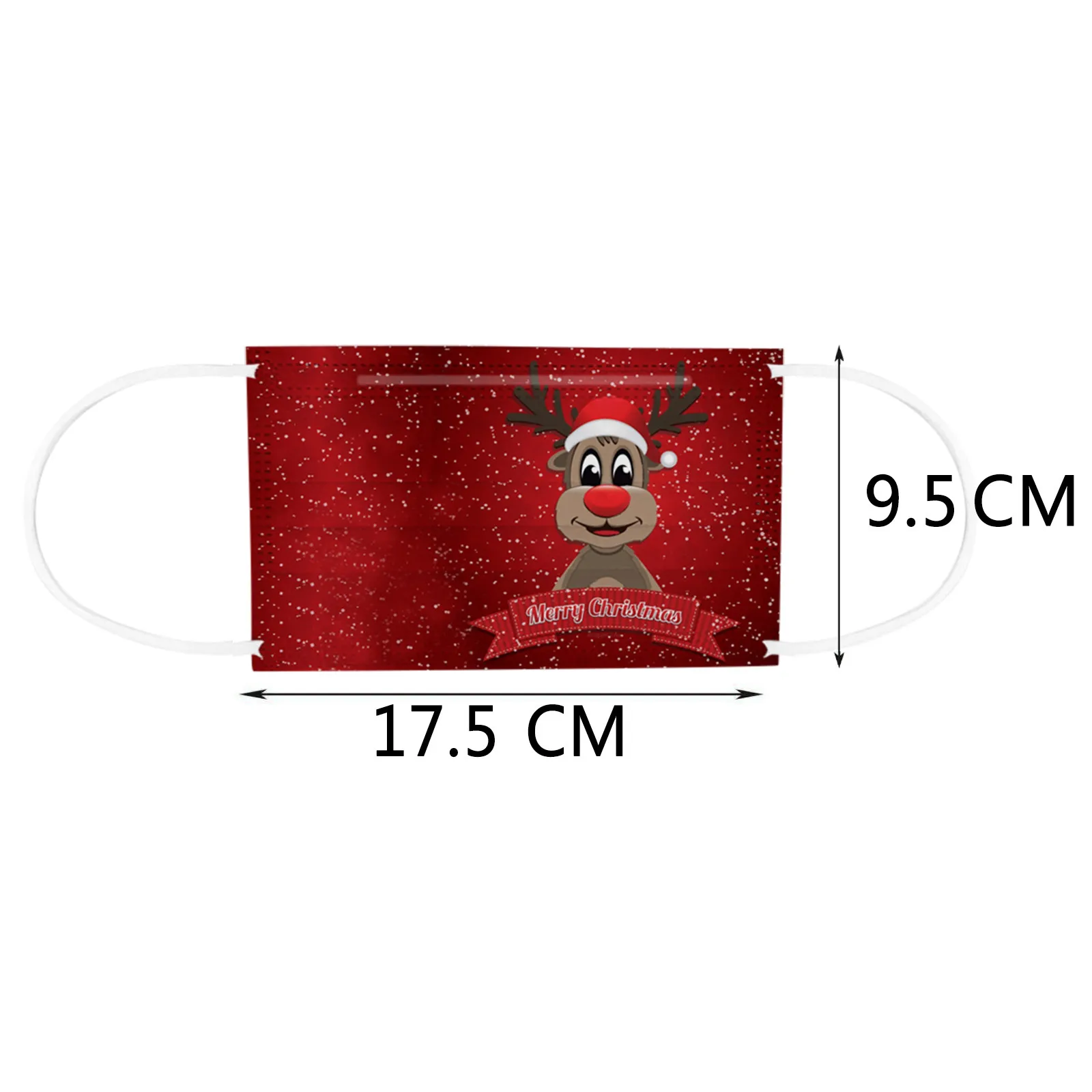 

100pcs Christmas Print Half Face Lip Mouth Cover Print Funny mascarilla Disposable Face Mouth Cover Maschere Cap 212