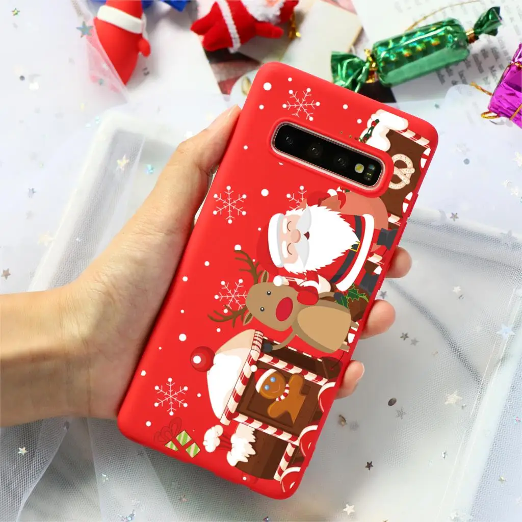 Рождественские силиконовые олень мягкий TPU чехол для samsung Galaxy A50 A10 A30 A40 A70 A60 S10 S9 S8 A6 плюс A7 A8 A9 S7 S6 Edge чехол - Цвет: Kho-sdhp4wu
