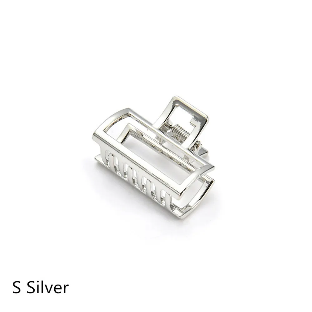 S(Silver) 1 шт. Модные женские Геометрические заколки для волос для девочек, заколки для волос, однотонные заколки для волос, заколки для волос, аксессуары для волос, Большой/Мини Размер - Color: S(Silver)