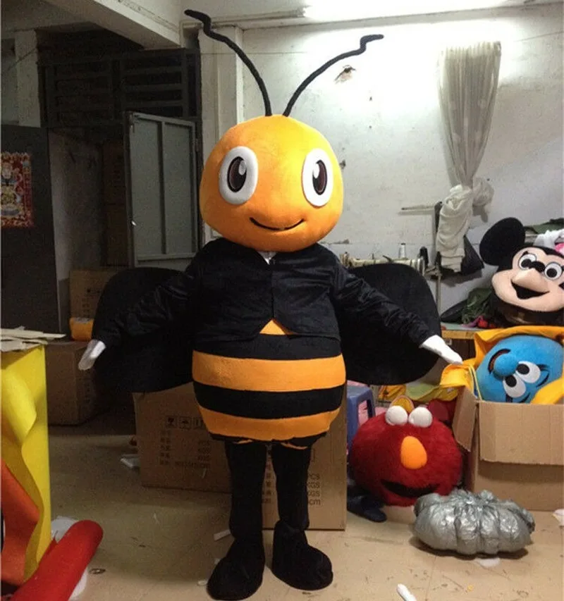 

New The Bee Mascot Costume Suit Animal Wasp Insect Cosplay Christmas Party Dress Event Unisex Cartoon Apparel Cosplay Halloween