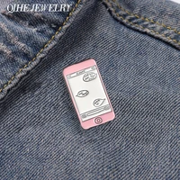 mobile phone enamel pin message metal badge lapel clothes jewelry backpack hat brooch lover party friend gift custom wholesale