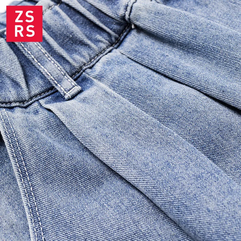 

Zsrs 2020 Blue Jeans High Waist Denim Harem Pants Boyfriend jeans for Woman Loose Trousers High Waist jeans vaqueros mujer