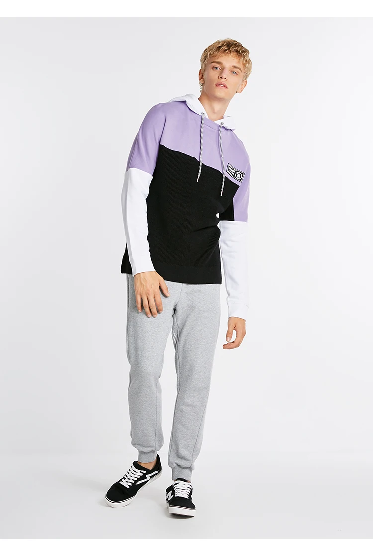 JackJones мужской трендовый цветной контрастный свитер с капюшоном и буквенным принтом, шерстяной пуловер с капюшоном, мужская одежда 218325519
