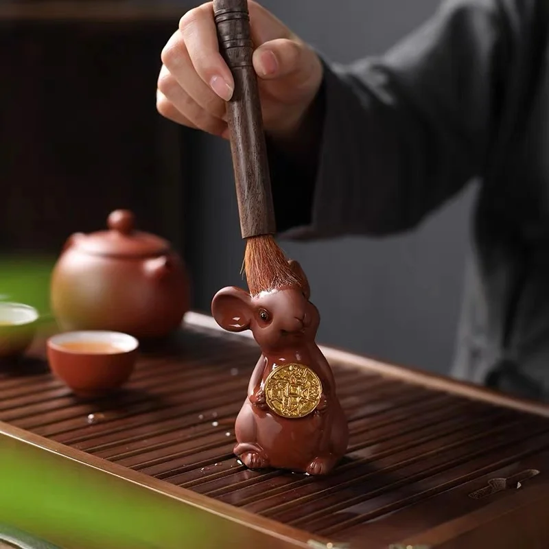 Фиолетовый Глиняный чай для домашних животных крыса Зодиак ремесло чайный