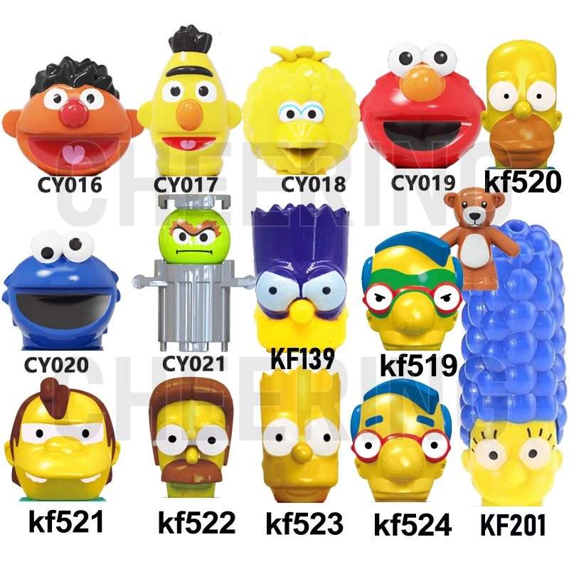 

Cartoon Figures IN STOCK One Set Sale Mini Building Blocks Christmas Gift Cute Sesames Action Toys For Children CY1003 KF6039