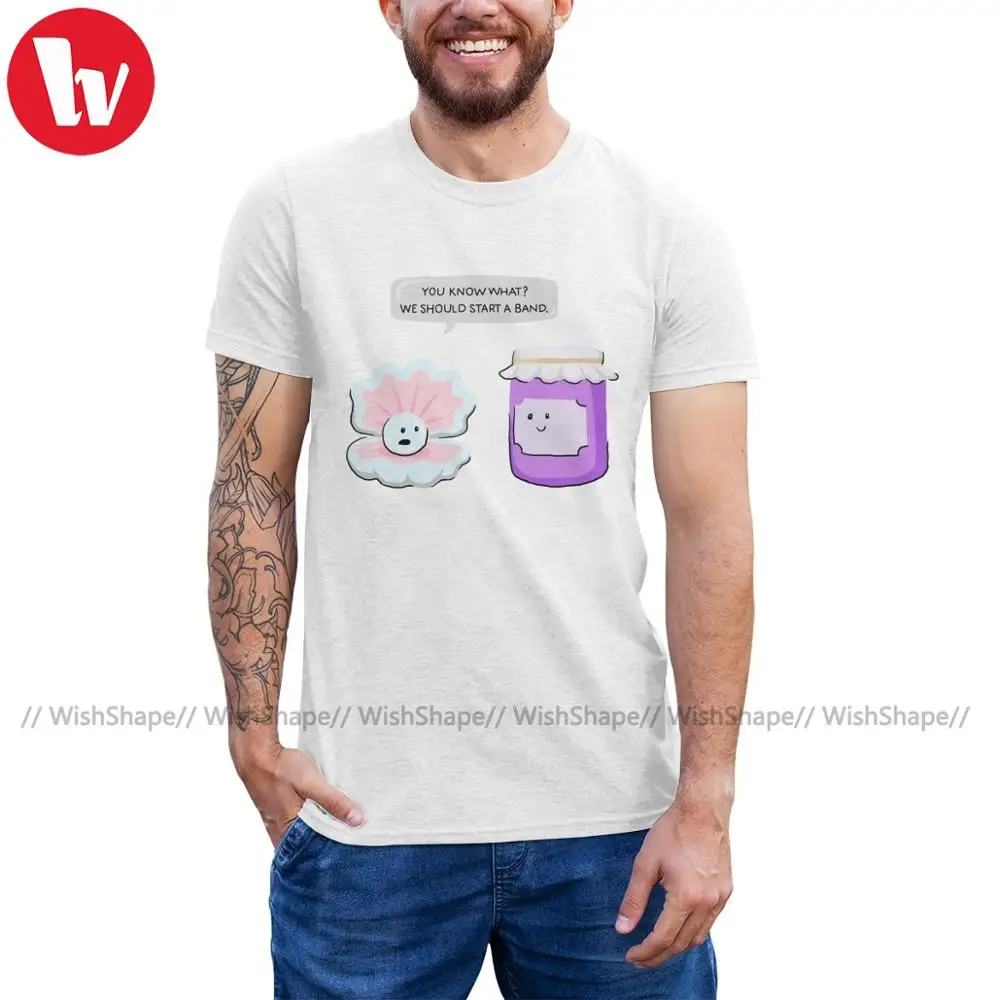 Женская мультяшная футболка с жемчугом и джемом для начала группы забавная