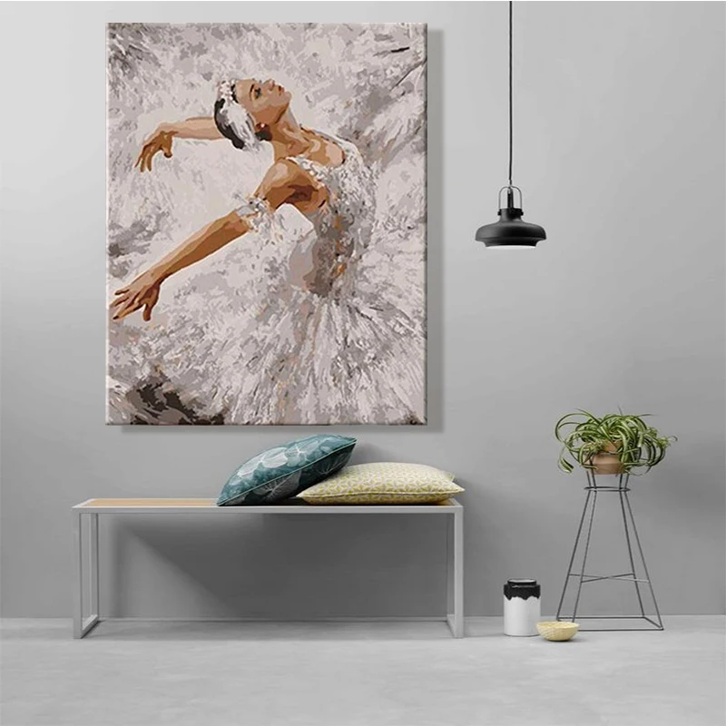 Покраска по номерам живопись художественное оформление балетный танец грация