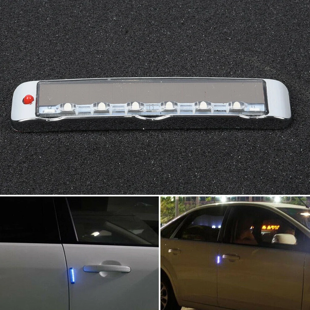 

1pcs LED Strobe Warning Lights Side Indicators Turn Signal Blinker Car Solar Anti-static Door Edge Guard Protection Bumper Light