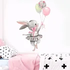 Детская комната милый балет кролик наклейки на стену для детской комнаты детская комната украшение мультфильм настенные наклейки с изображением девушки подарок украшение дома