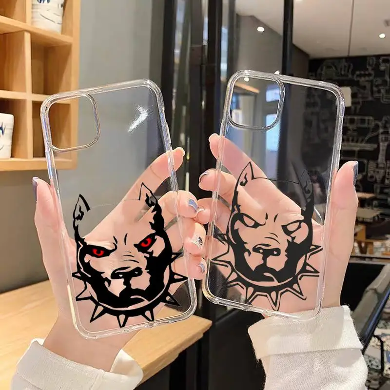

Pit Bull Lovely Pet Dog Pitbull Phone Case For iphone 13 12 11 8 7 plus mini x xs xr pro max Transparent soft