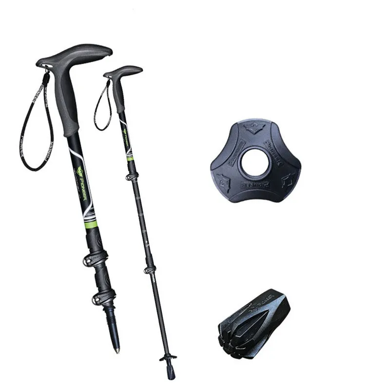 Verkauf T-griff Carbon Fiber Walking Sticks Für Tourismus Cane Teleskop Trekking Nordic Walking Pole Wandern Krücken Outdoor Ultraleicht