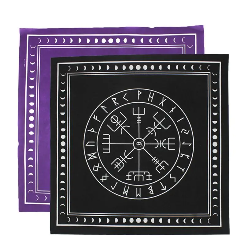 

50*50cm Non-woven Tarot Tablecloth Rune Divination Altar Patch Tarot Table Cover Board Game Textiles Black/Purple