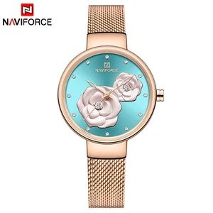 NAVIFORCE New Rose Gold Women Watches Dress Quartz Watch Ladies Top Brand Luxury Female Wrist Watch Girl Clock Relogio Feminin