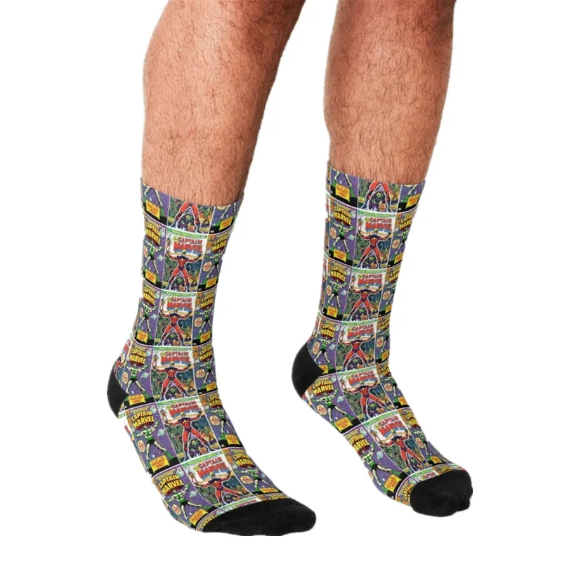 

Socks Men harajuku Funny various comic book pattern Printed Happy hip hop Men Socks Novelty Skateboard Crew Casual Crazy Socks