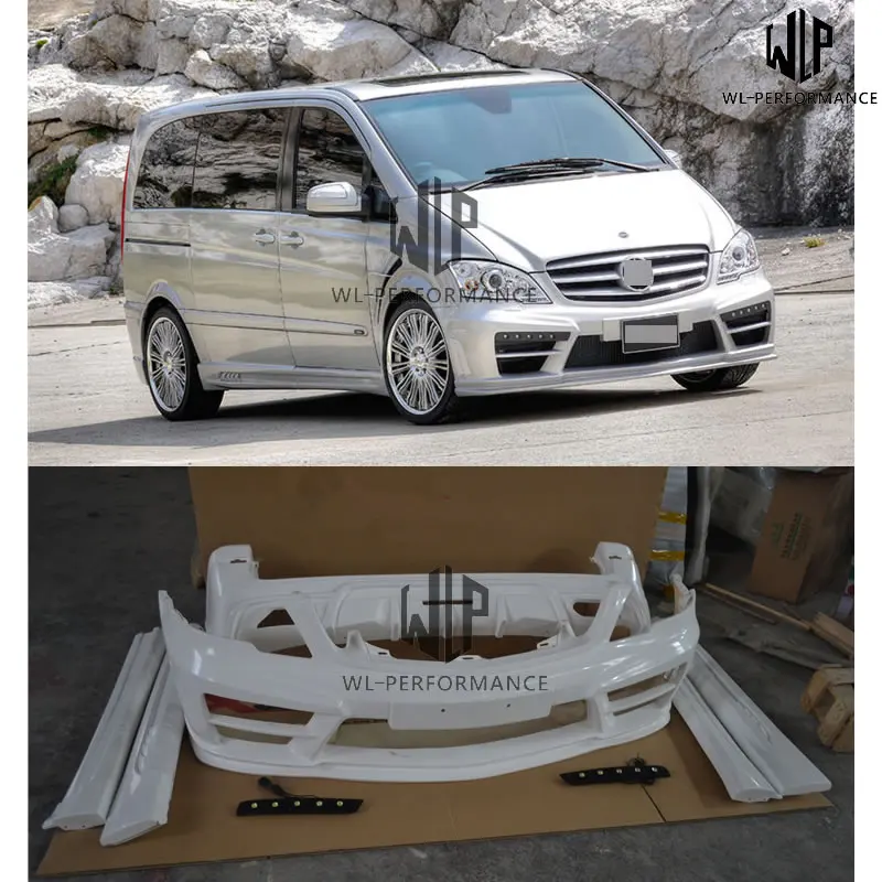 W639 FRP Неокрашенный автомобильный комплект кузова передний задний бампер боковые юбки для Mercedes-Benz W639 Viano автомобильный Стайлинг 12-15