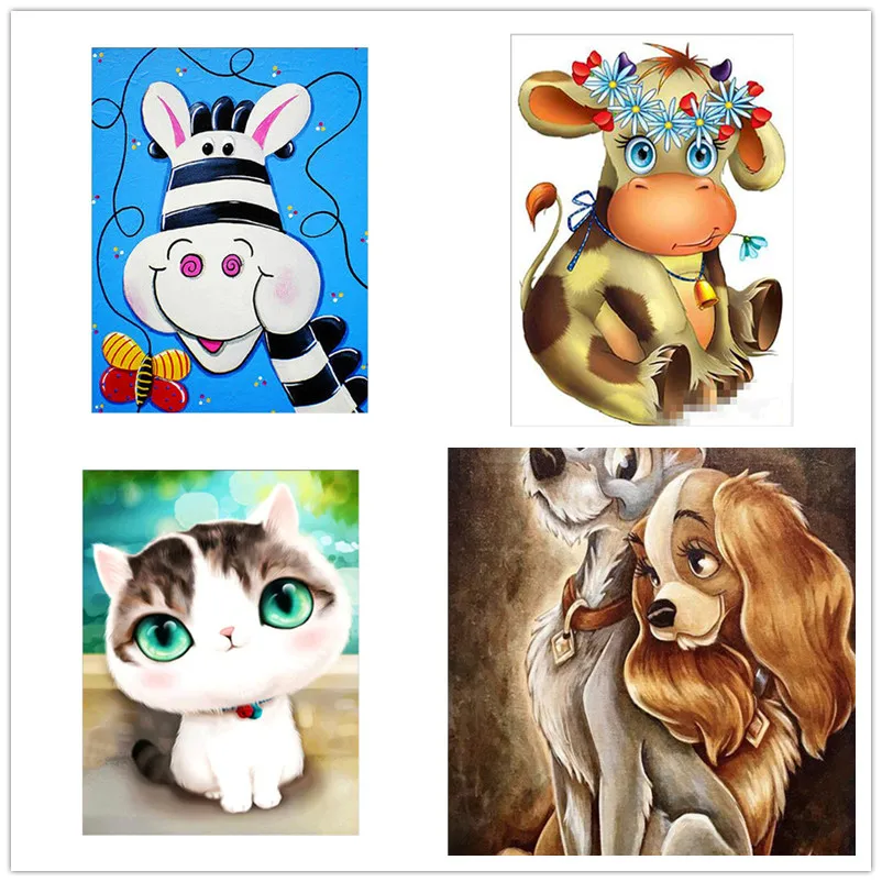 Алмазная 5D живопись Полный алмаз новый продукт мультяшное животное корова