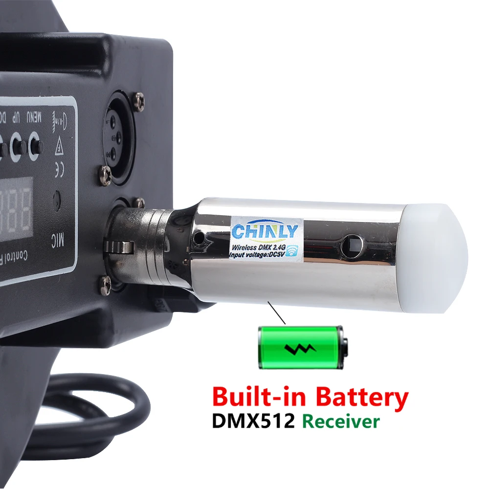 DMX512 беспроводной 2 4G ISM передатчик + 4 шт. аккумуляторные батареи приемники