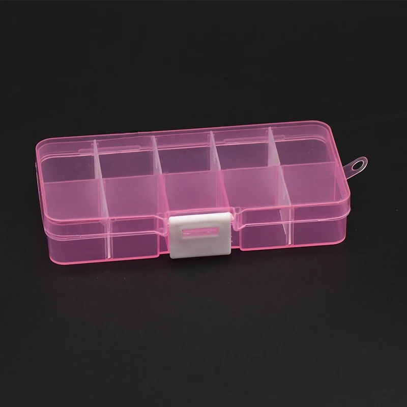 

10 Slots Plastic Storage Jewelry Box Compartment Adjustable Container for Beads Pill Box for Jewelry Accessories Case