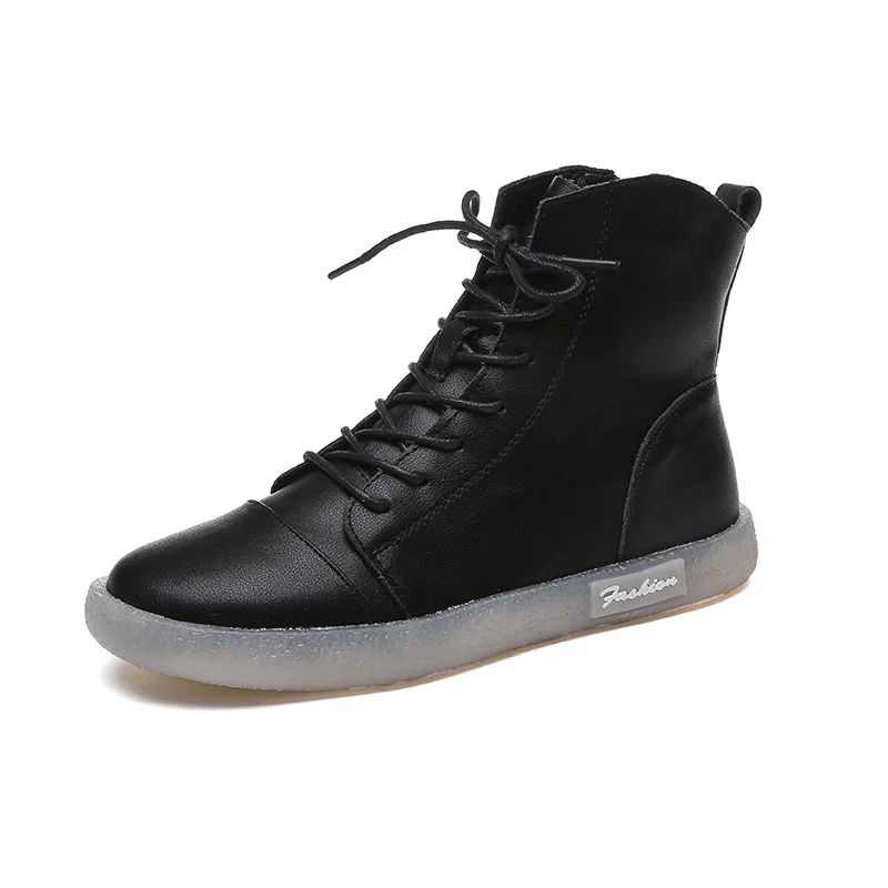 Koovan Women's Boots 2020 New Retro Real Leather Tendon Soft Bottom Hight Top White Shoes Flats Pregnant Women Shoes