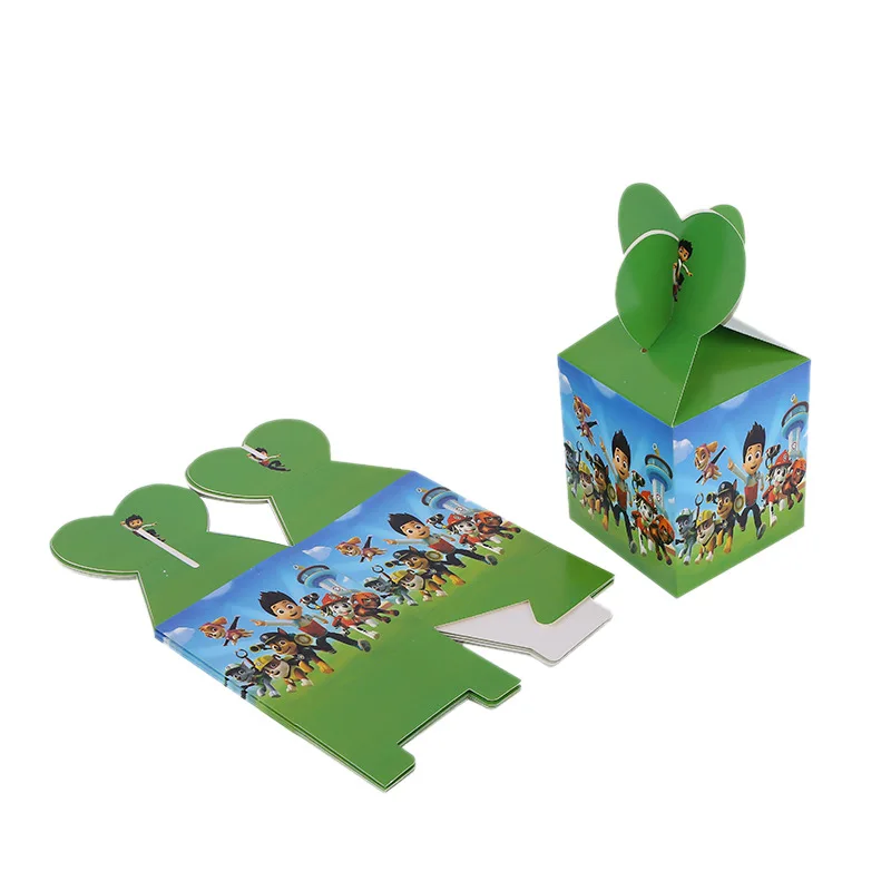 6pcs candy box 10 шт. пластиковые вилки, ножи, ложки, наклейки, тарелка, покрытие для стола, шапки для 10 детей, вечерние украшения дня рождения - Цвет: 6pcs candy box