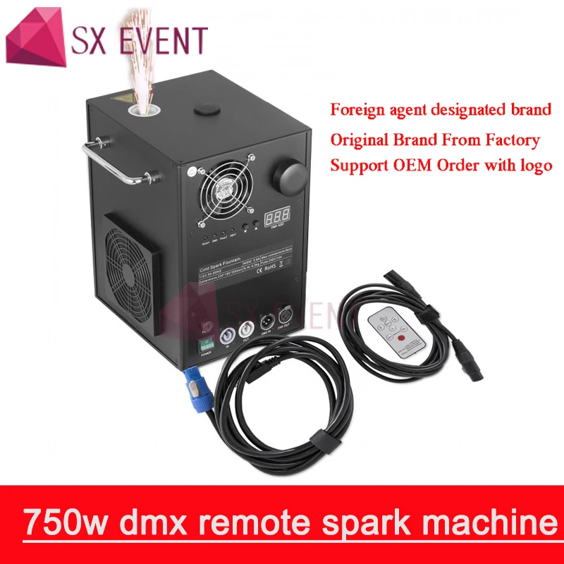 750 Вт холодная Искра фонтан фейерверк машина крытый/открытый безопасный для