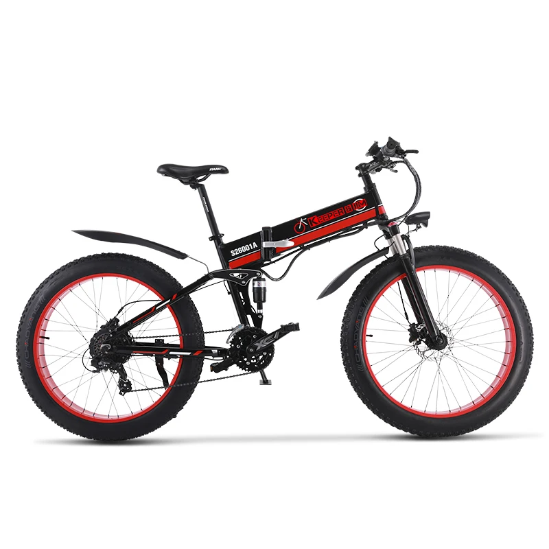 red1000W Электрический велосипед 26 дюймов с толстыми шинами электрический автомобиль электрический велосипед ebike Электрический горный велосипед электрический складной велосипед - Цвет: red1000W