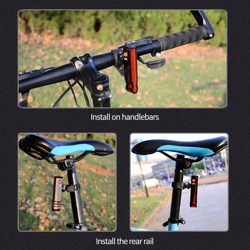 

Bike Light With Laser Line LED Taillight Rear Tail Safety Warning Cycling Portable Light Smart USB Rechargeable Bike Accessories